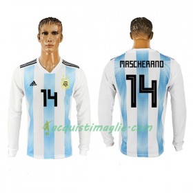 Divisa di Calcio Argentina Mascherano 14 Prima Mondiali 2018 Manica Lunga